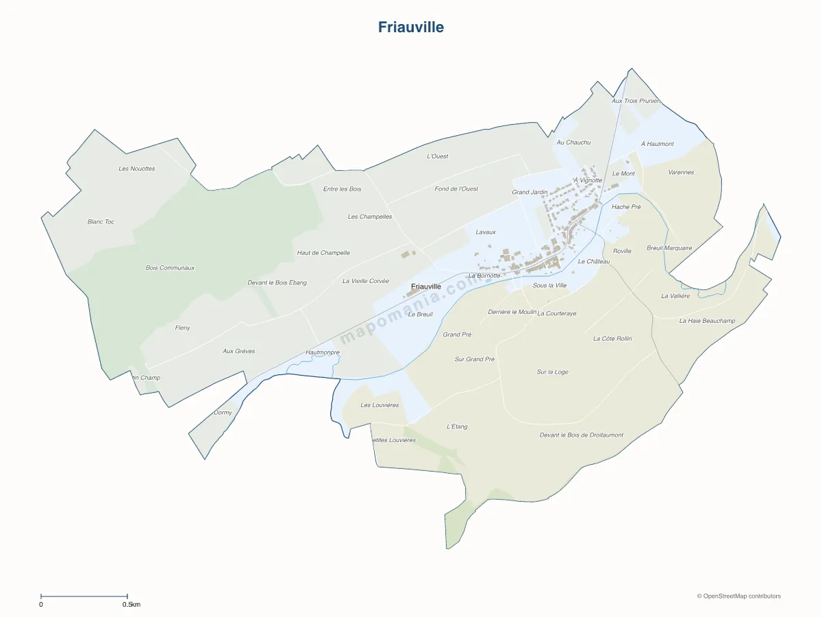 Carte de Friauville à personnaliser