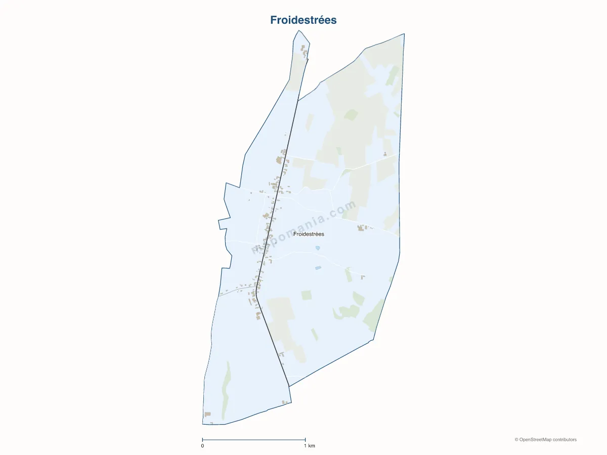 Carte de Froidestrées à personnaliser