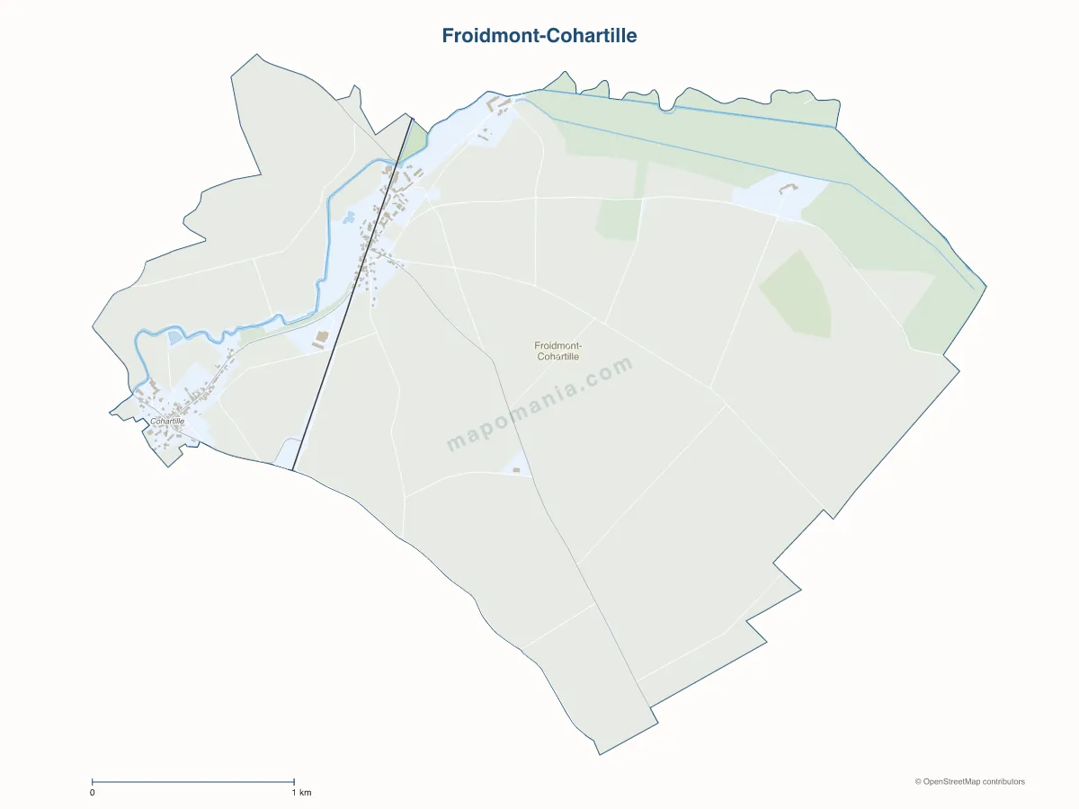 Carte de Froidmont-Cohartille à personnaliser