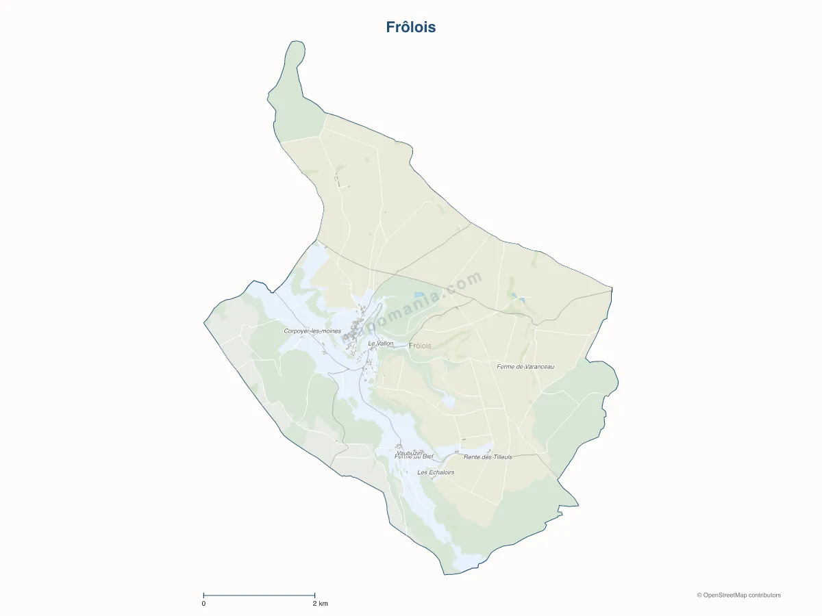 Carte de Frôlois à personnaliser