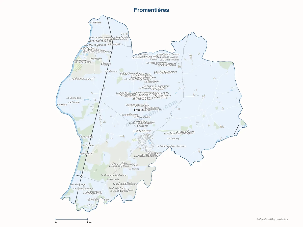 Carte de Fromentières à personnaliser