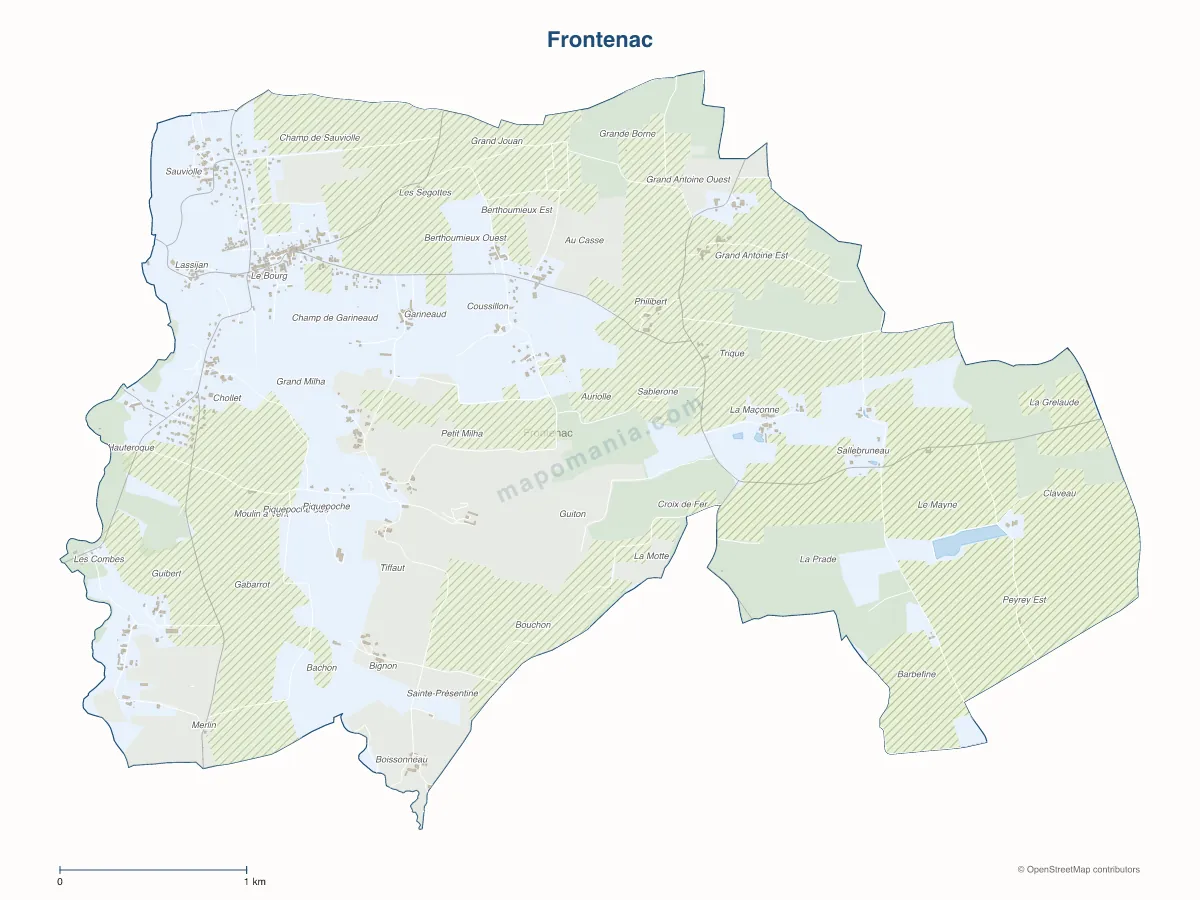 Carte de Frontenac à personnaliser