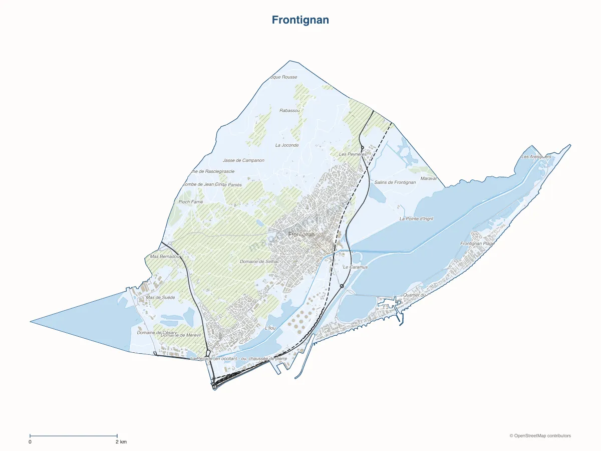 Carte de Frontignan à personnaliser