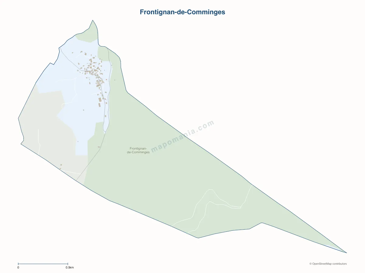 Carte de Frontignan-de-Comminges à personnaliser