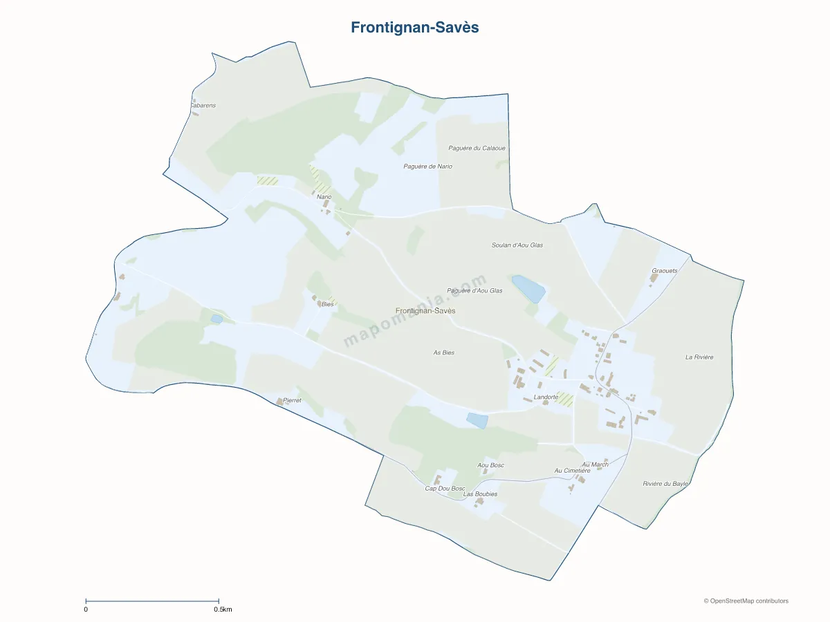 Carte de Frontignan-Savès à personnaliser