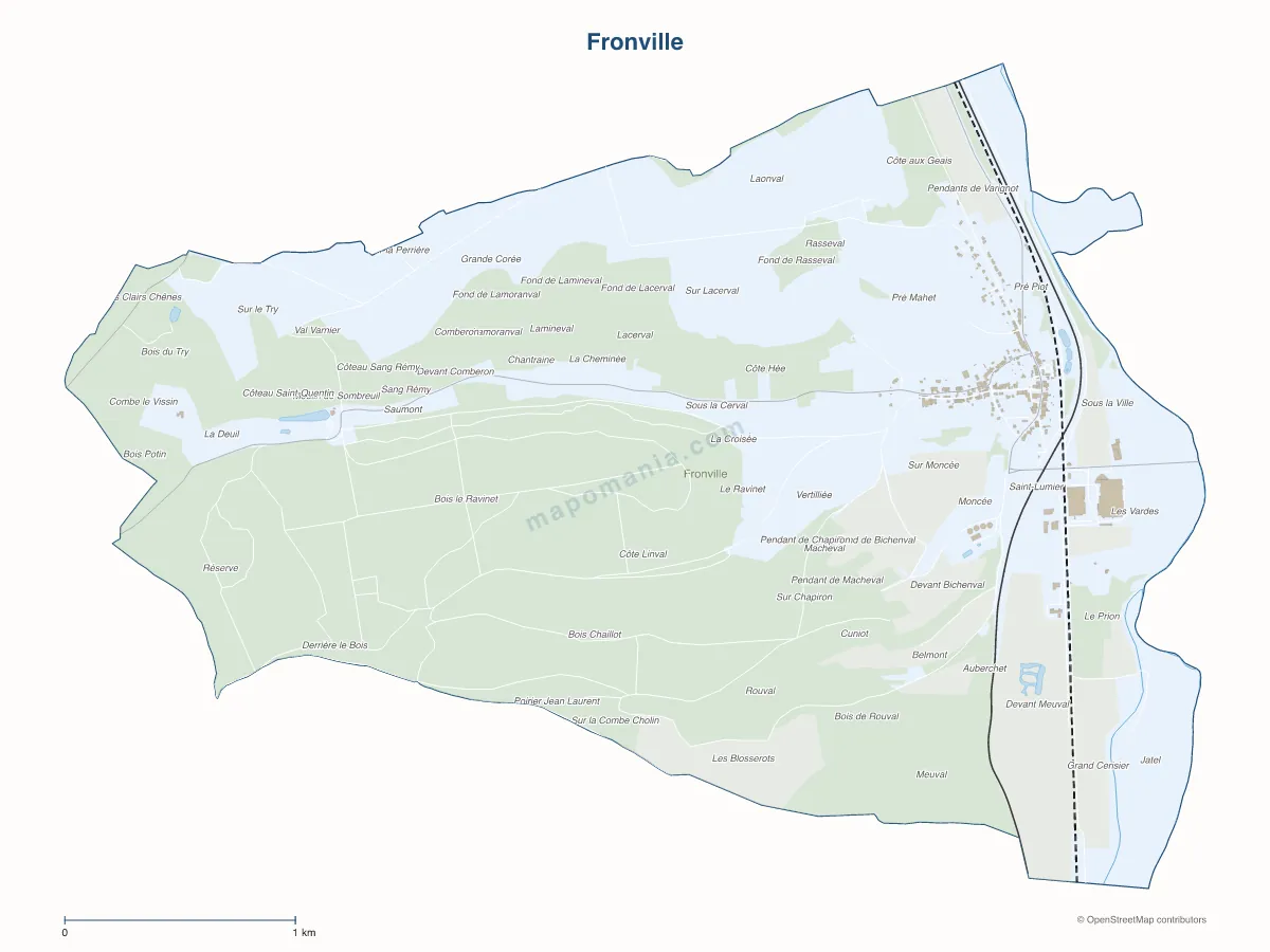 Carte de Fronville à personnaliser