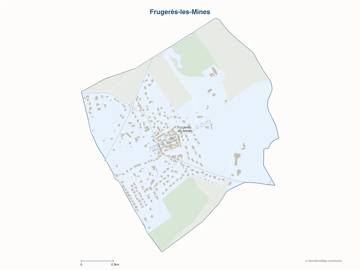 Carte de Frugerès-les-Mines à personnaliser