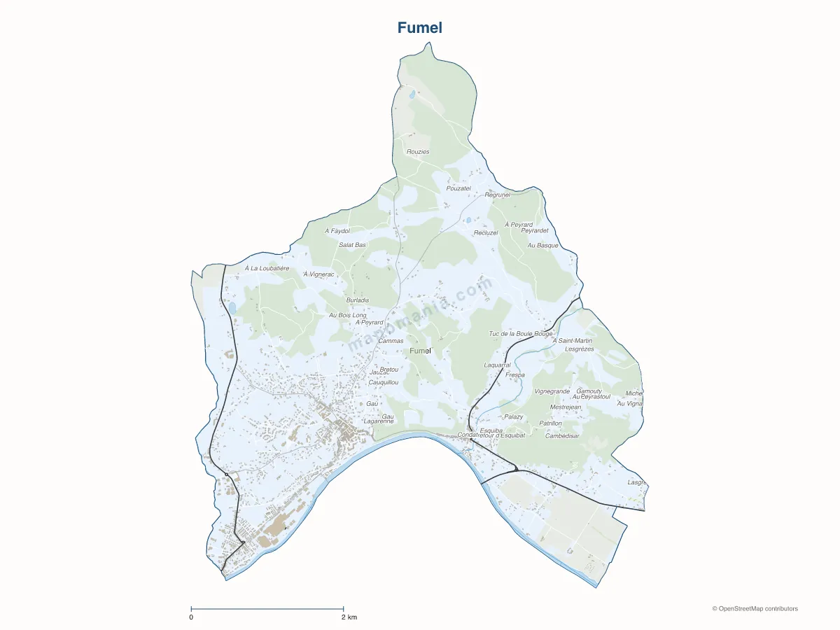 Carte de Fumel à personnaliser