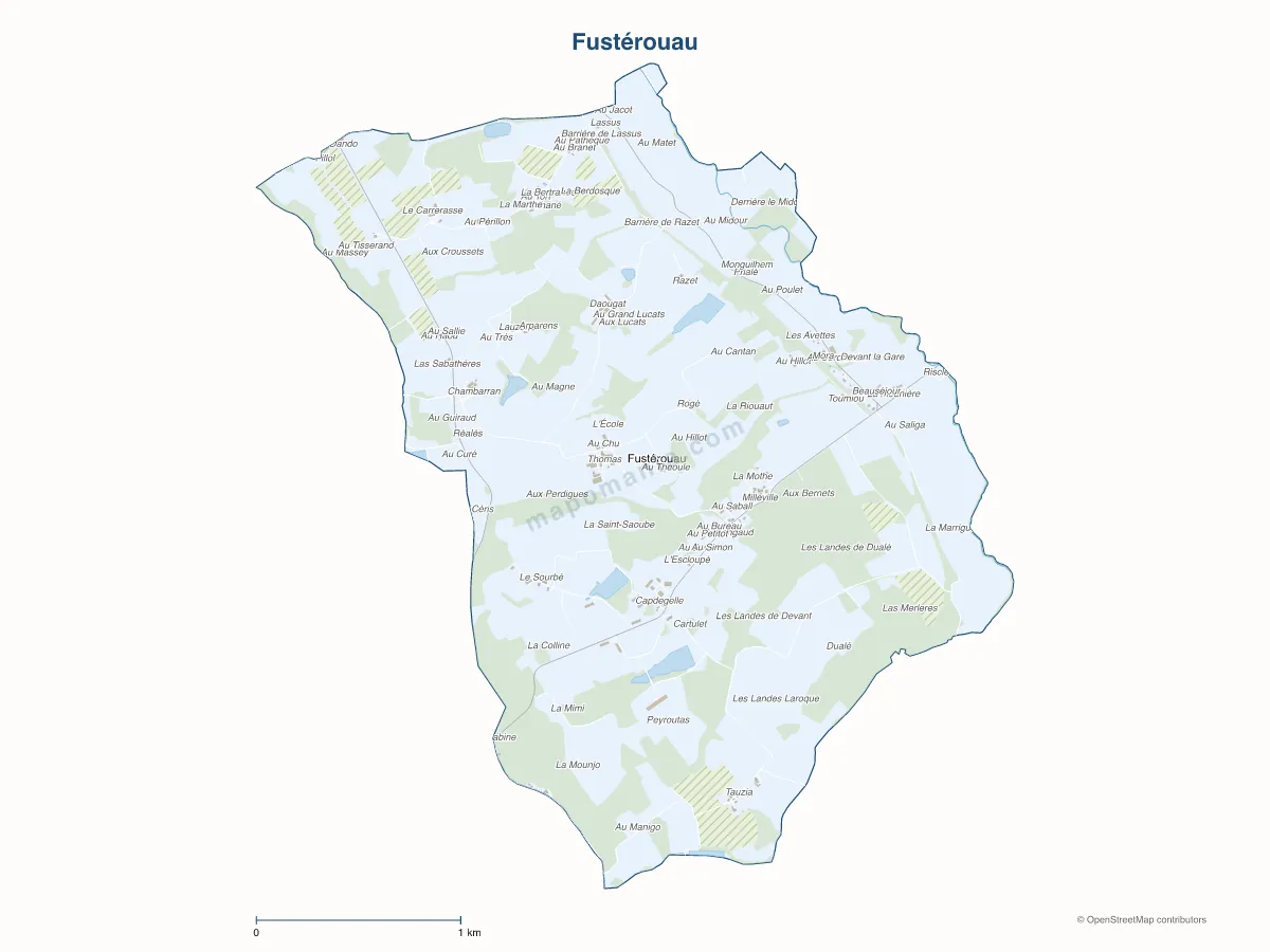 Carte de Fustérouau à personnaliser