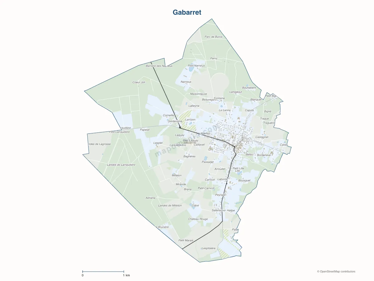 Carte de Gabarret à personnaliser