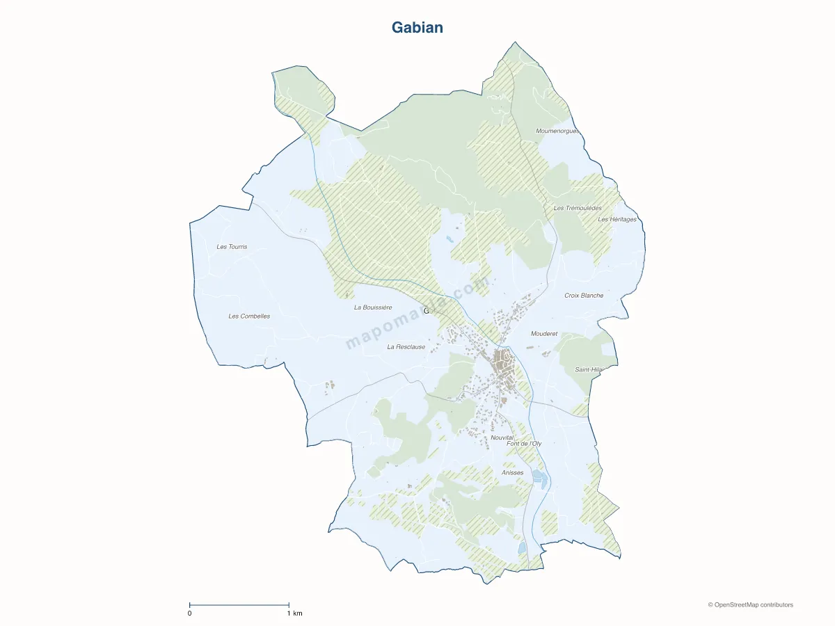Carte de Gabian à personnaliser