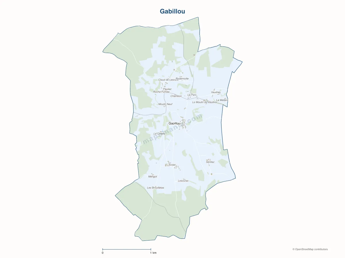 Carte de Gabillou à personnaliser