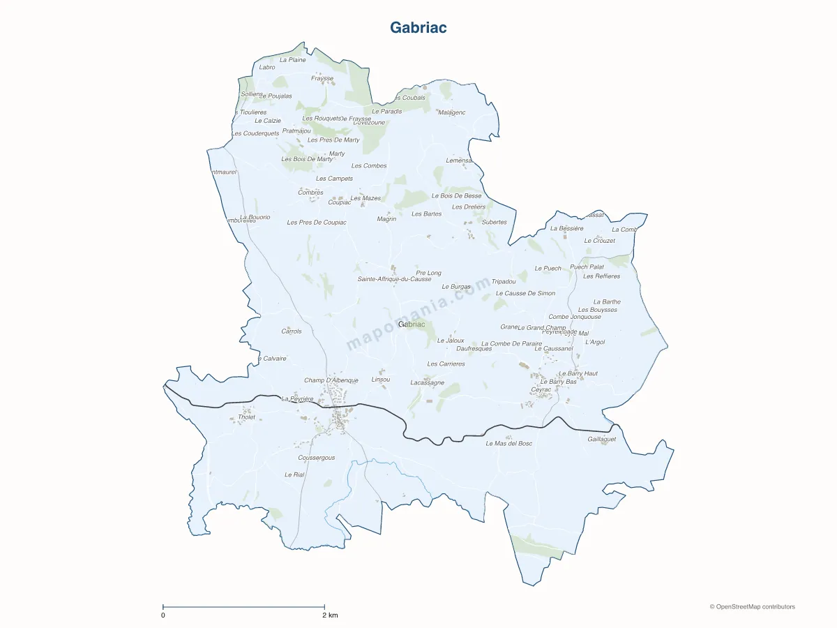 Carte de Gabriac à personnaliser