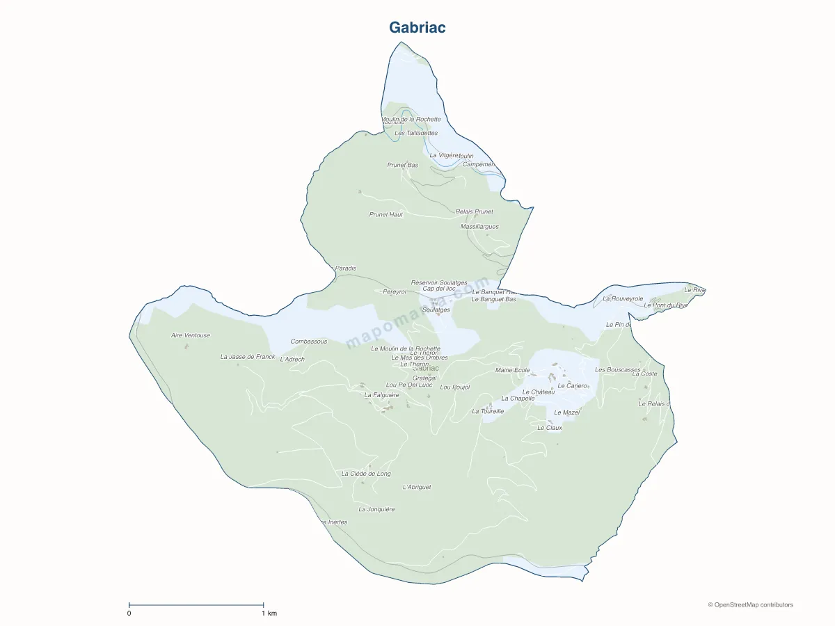 Carte de Gabriac à personnaliser