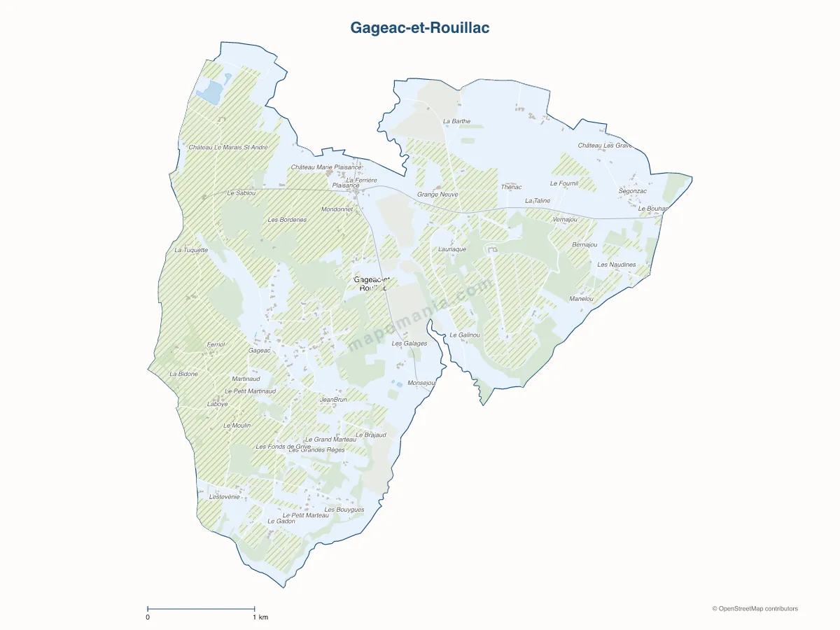 Carte de Gageac-et-Rouillac à personnaliser