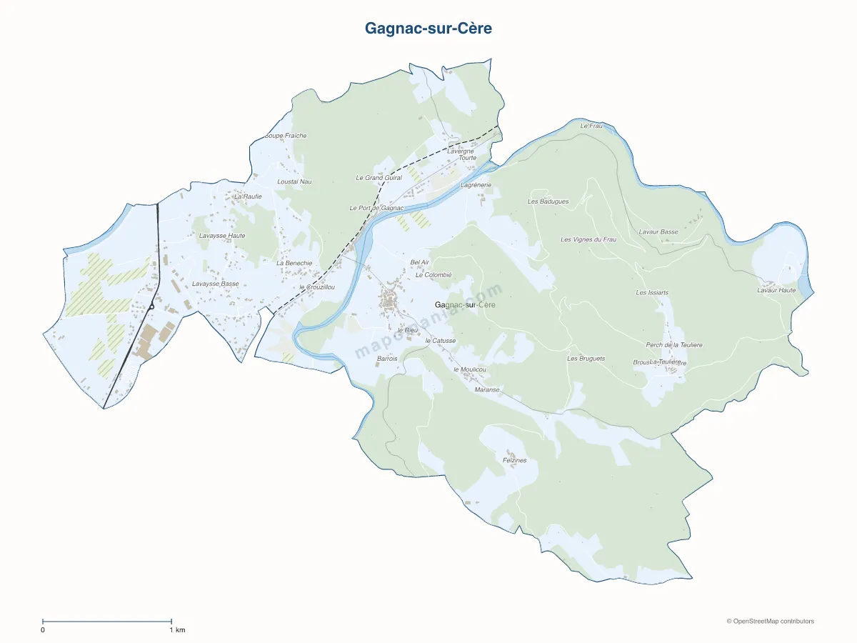 Carte de Gagnac-sur-Cère à personnaliser