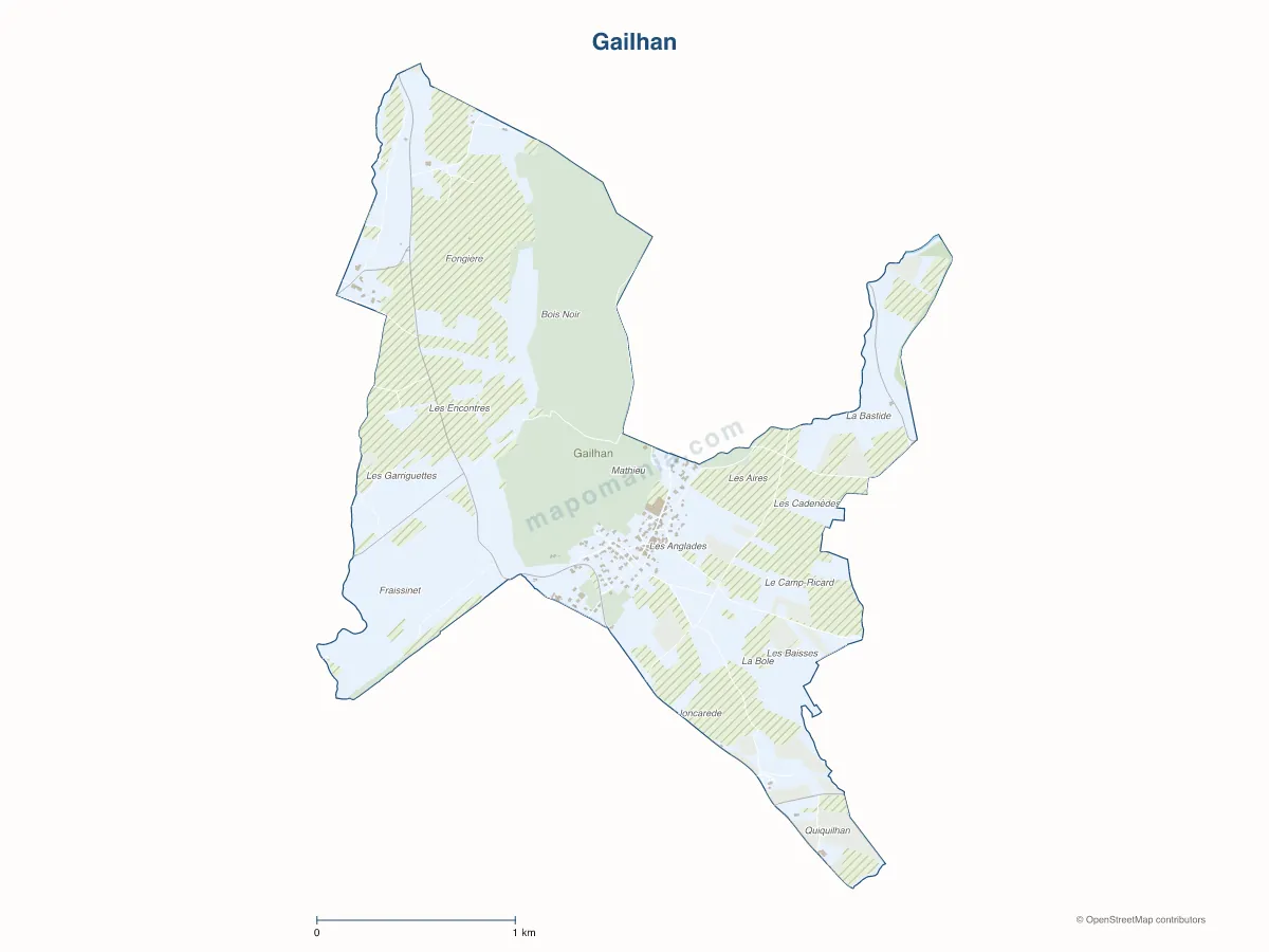Carte de Gailhan à personnaliser