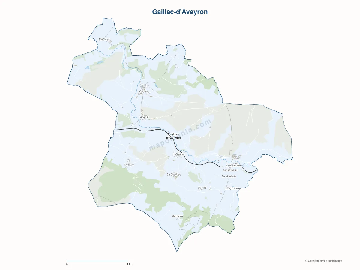 Carte de Gaillac-d'Aveyron à personnaliser