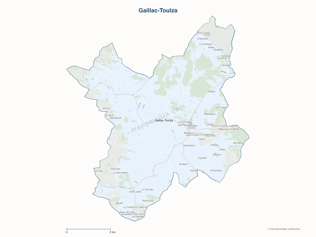 Carte de Gaillac-Toulza à personnaliser