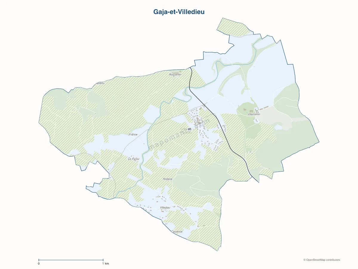 Carte de Gaja-et-Villedieu à personnaliser