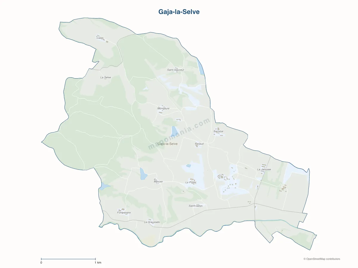Carte de Gaja-la-Selve à personnaliser