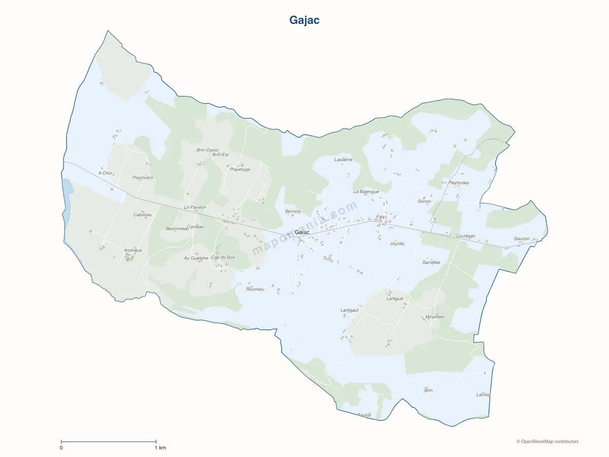 Carte de Gajac à personnaliser