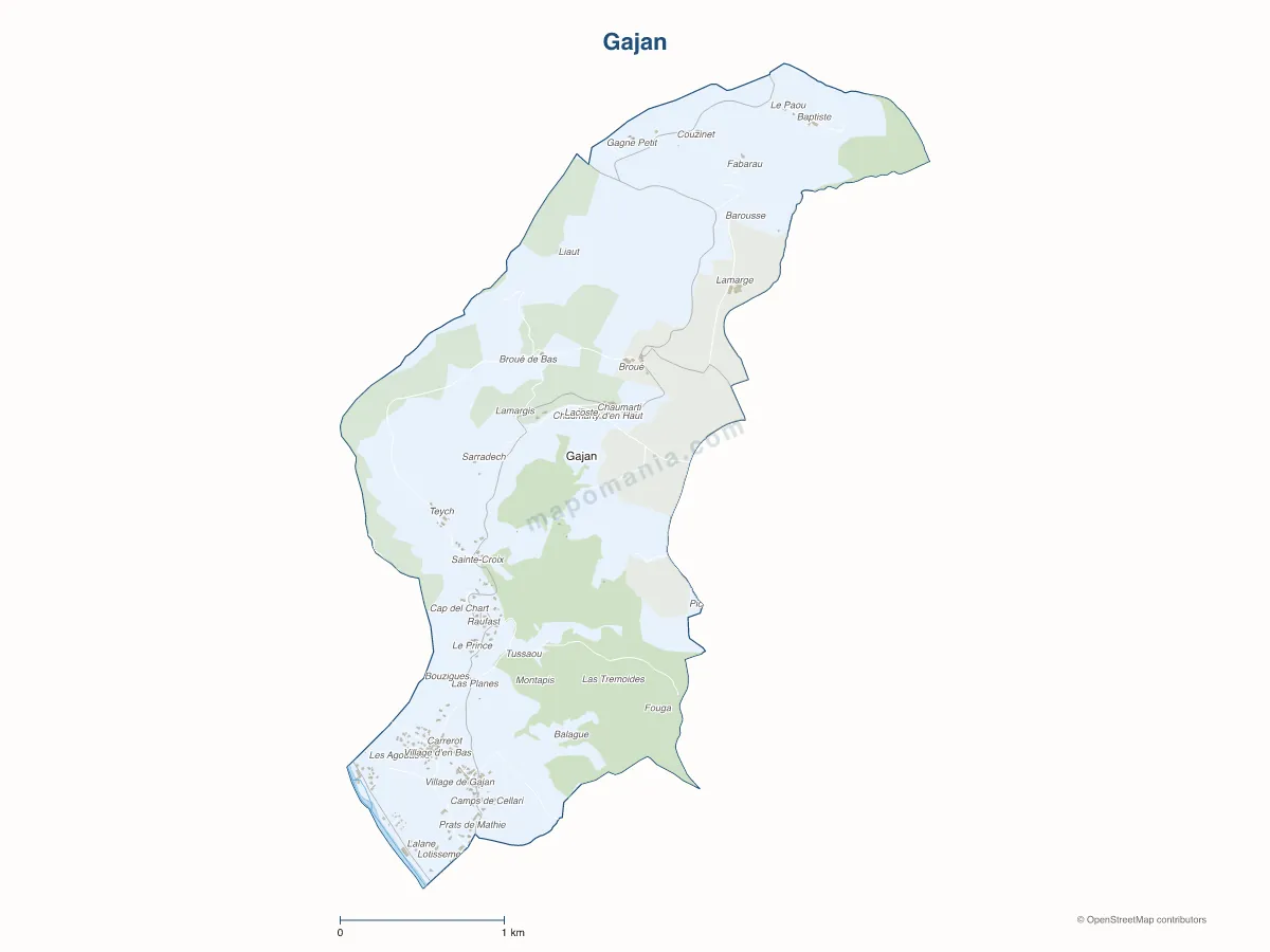 Carte de Gajan à personnaliser