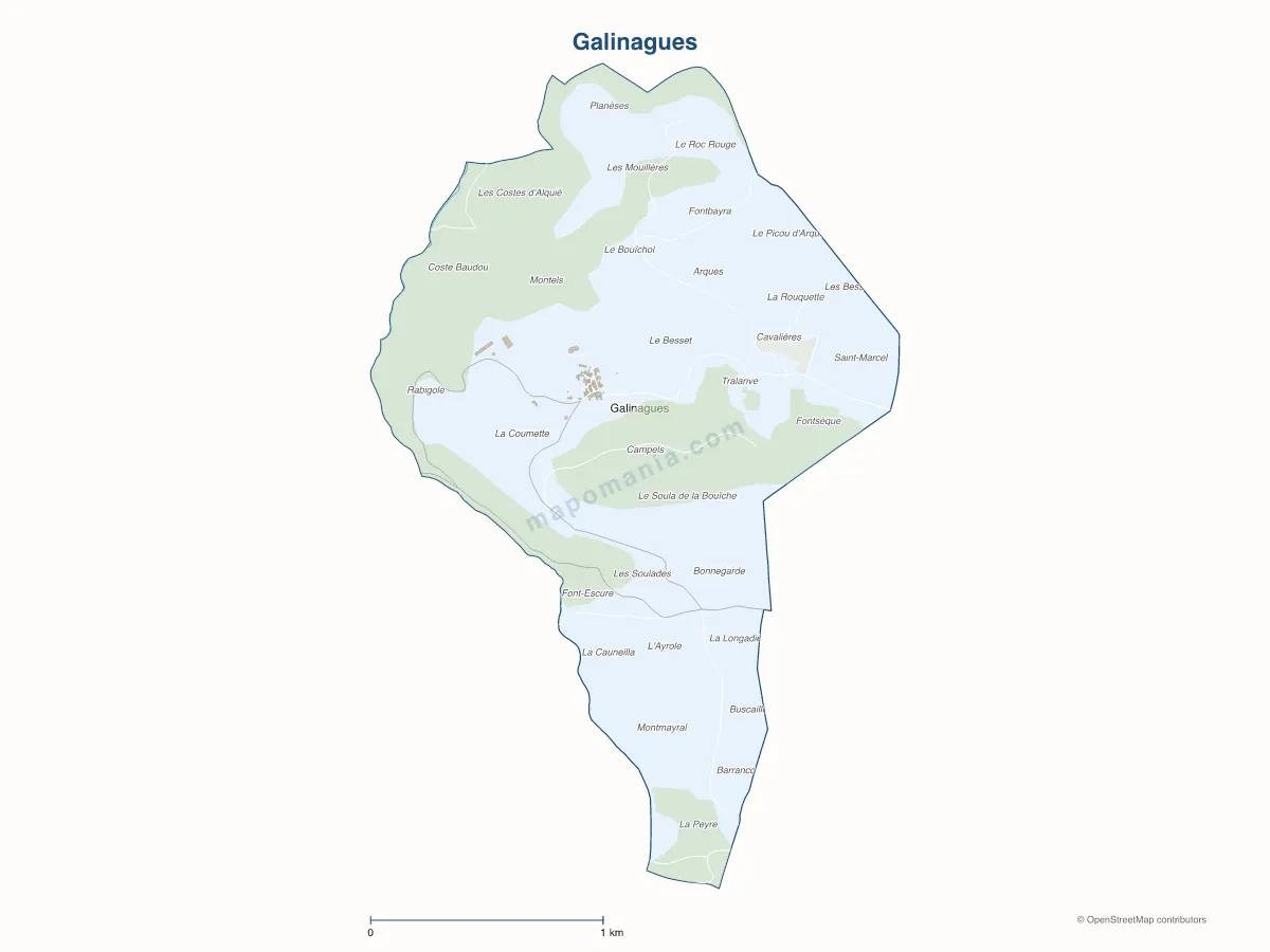 Carte de Galinagues à personnaliser