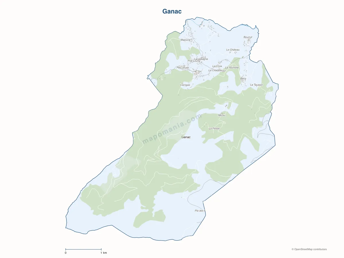 Carte de Ganac à personnaliser