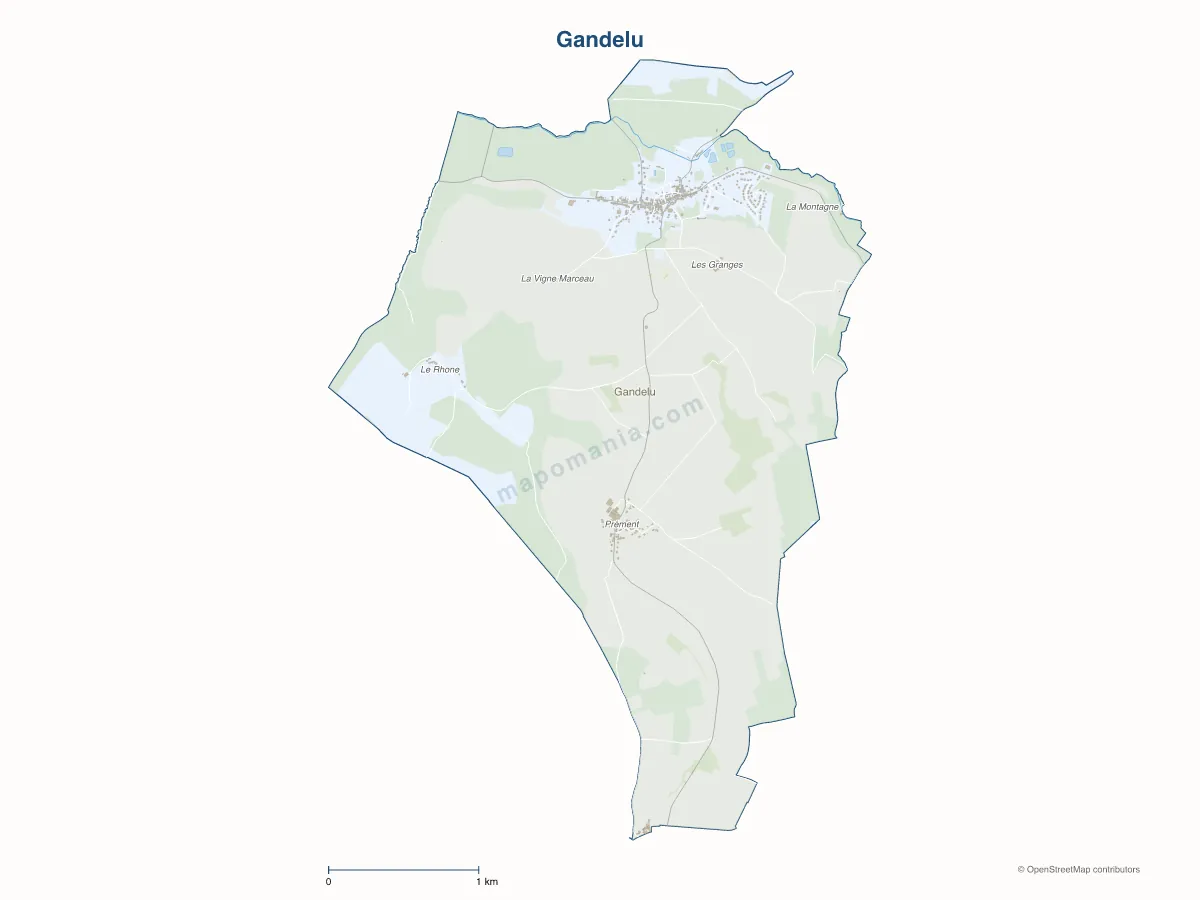 Carte de Gandelu à personnaliser