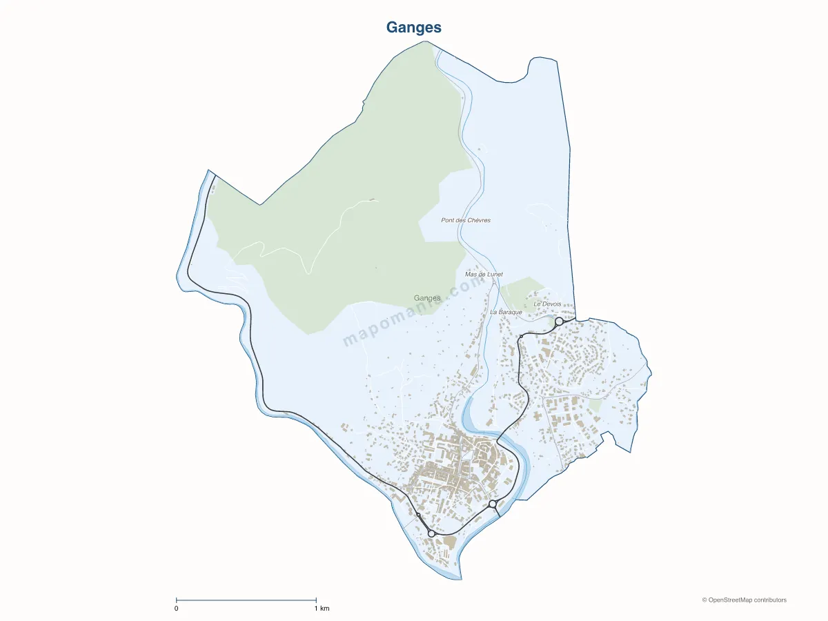 Carte de Ganges à personnaliser