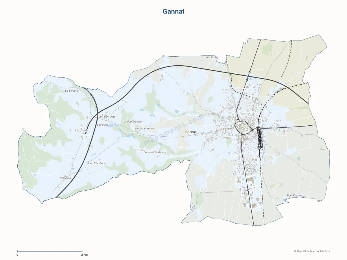Carte de Gannat à personnaliser