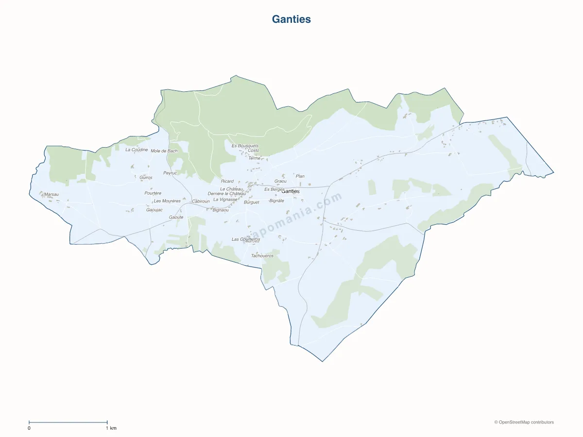 Carte de Ganties à personnaliser