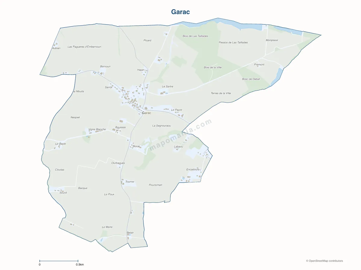 Carte de Garac à personnaliser