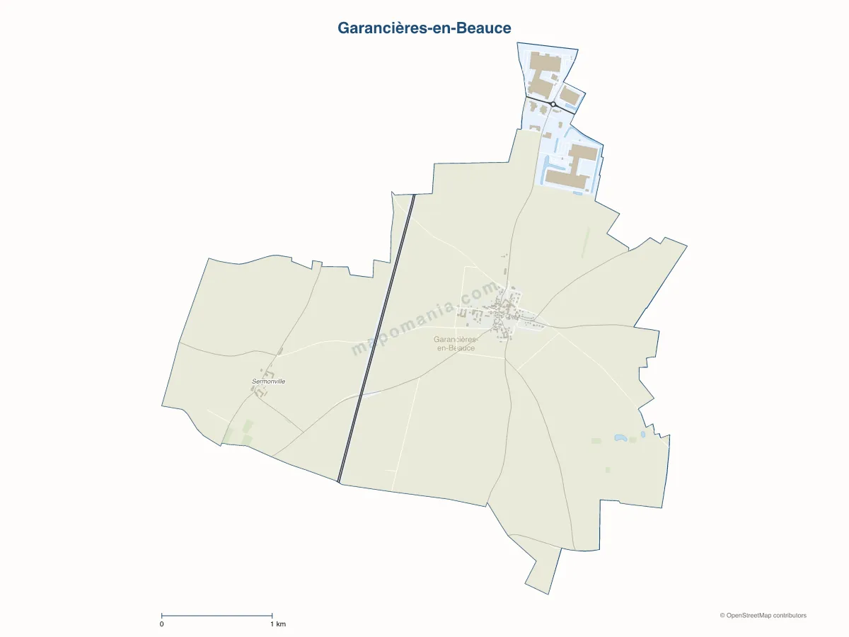 Carte de Garancières-en-Beauce à personnaliser
