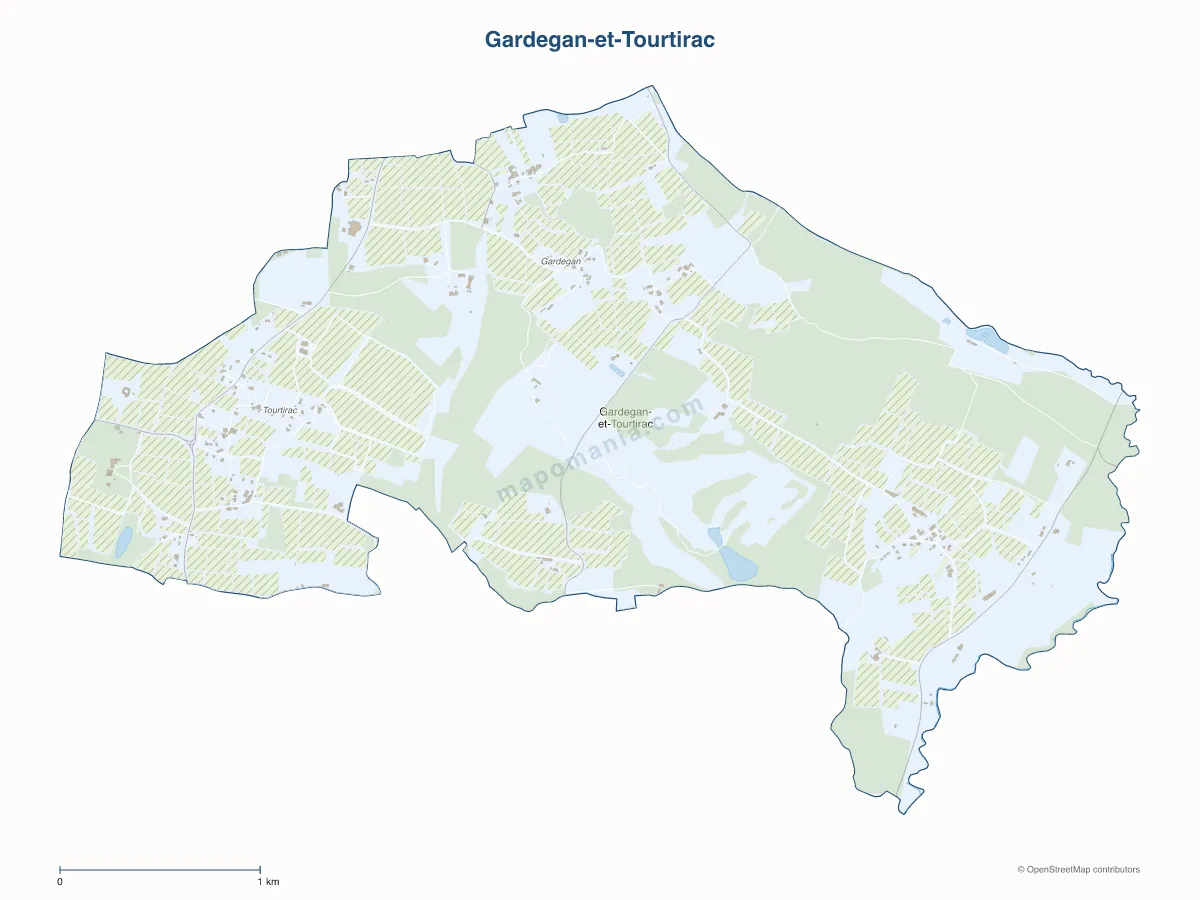 Carte de Gardegan-et-Tourtirac à personnaliser