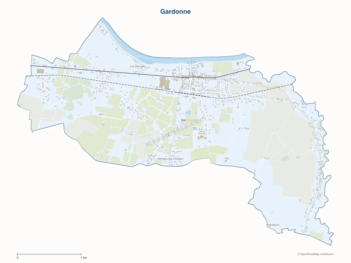 Carte de Gardonne à personnaliser