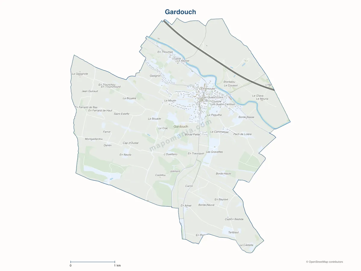 Carte de Gardouch à personnaliser