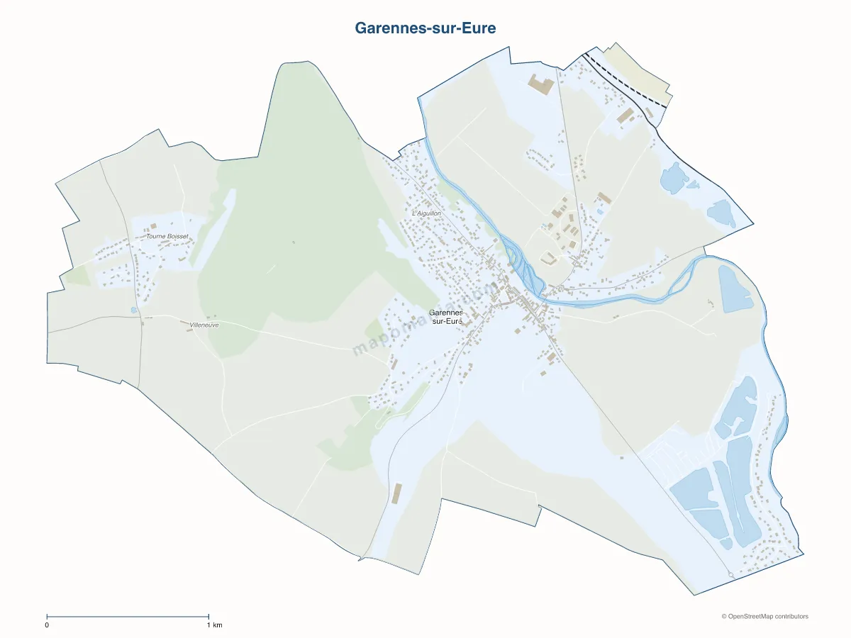 Carte de Garennes-sur-Eure à personnaliser