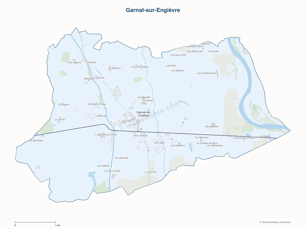 Carte de Garnat-sur-Engièvre à personnaliser