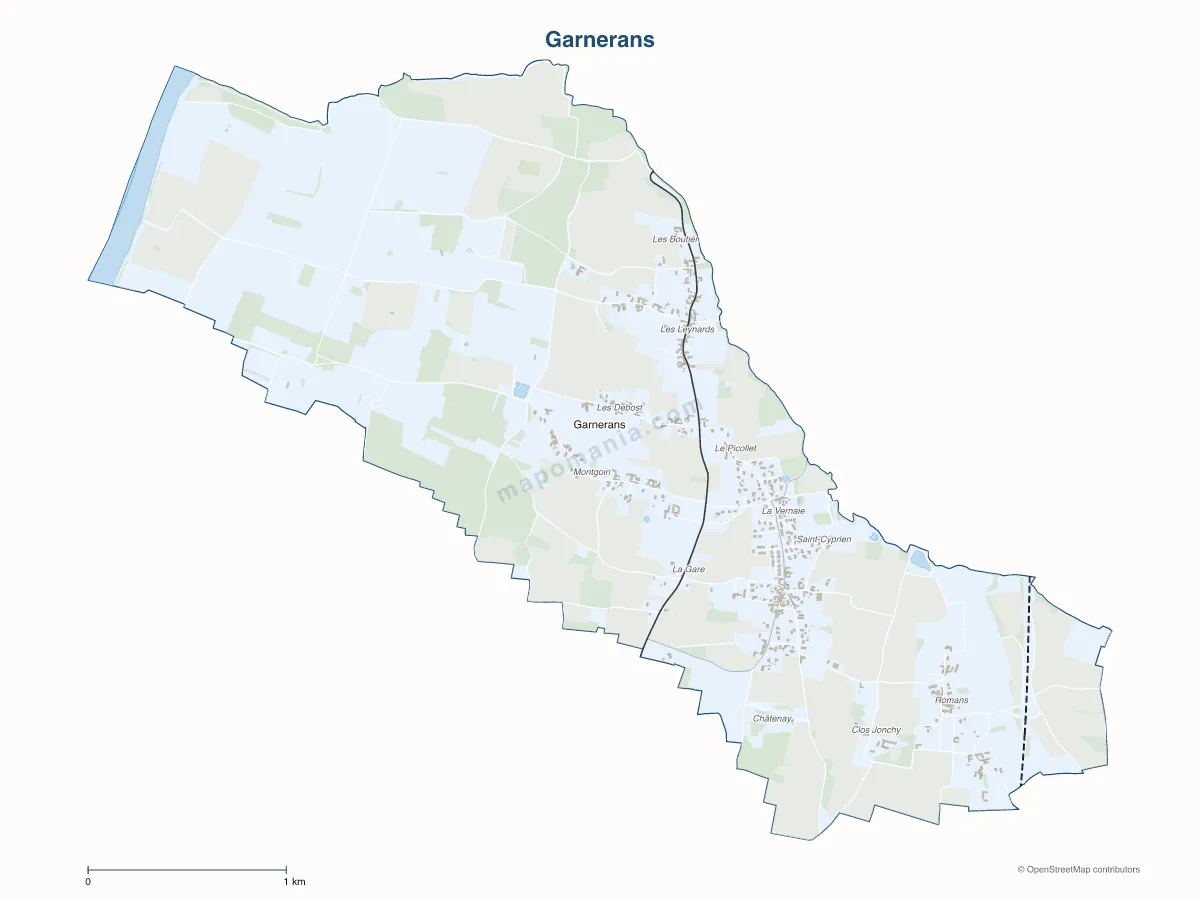 Carte de Garnerans à personnaliser