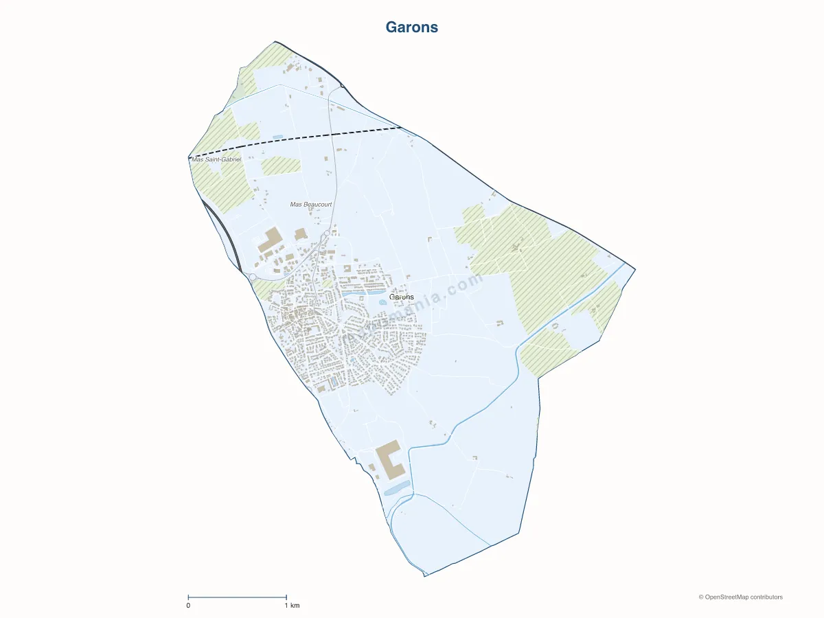 Carte de Garons à personnaliser