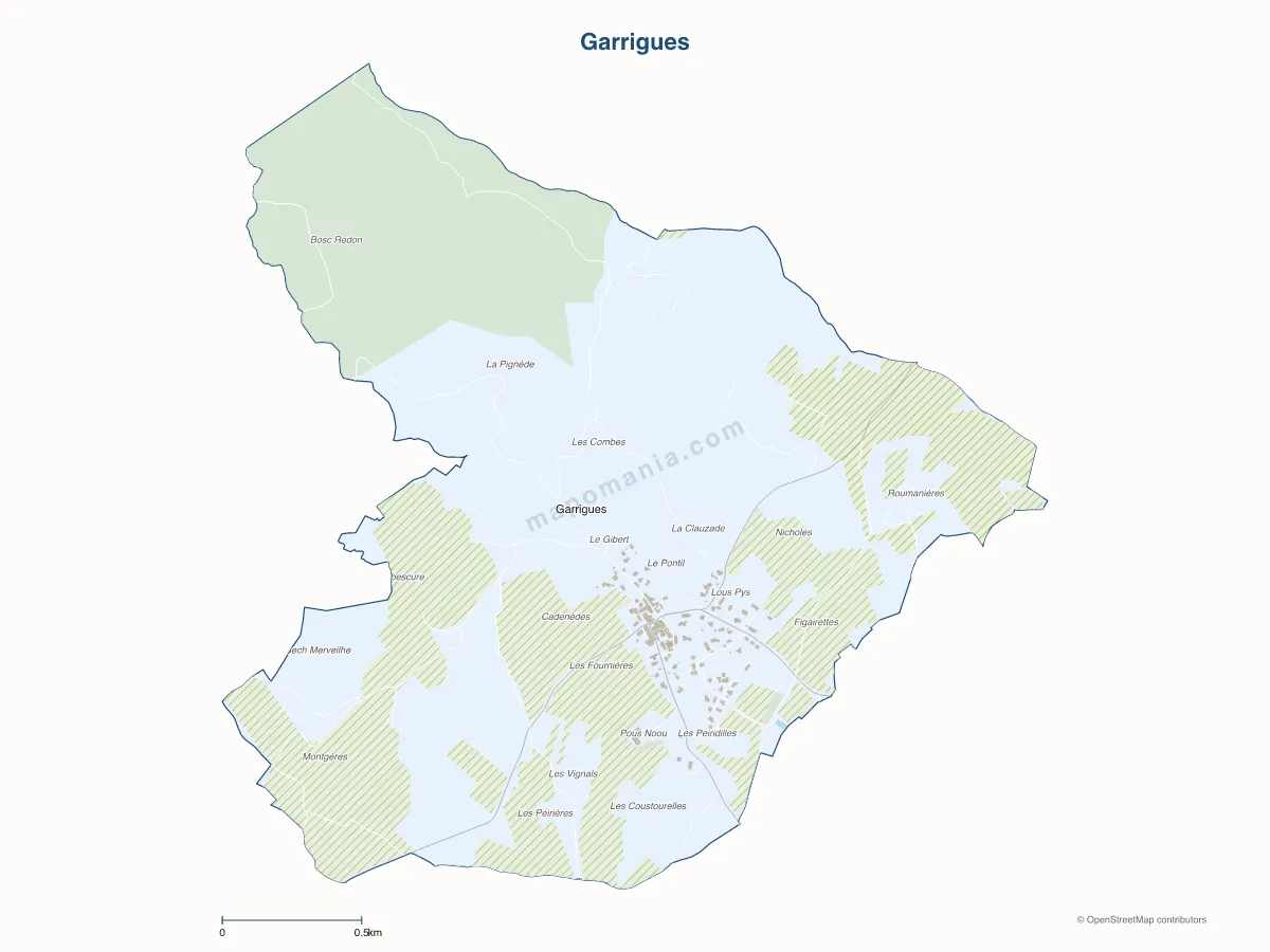 Carte de Garrigues à personnaliser