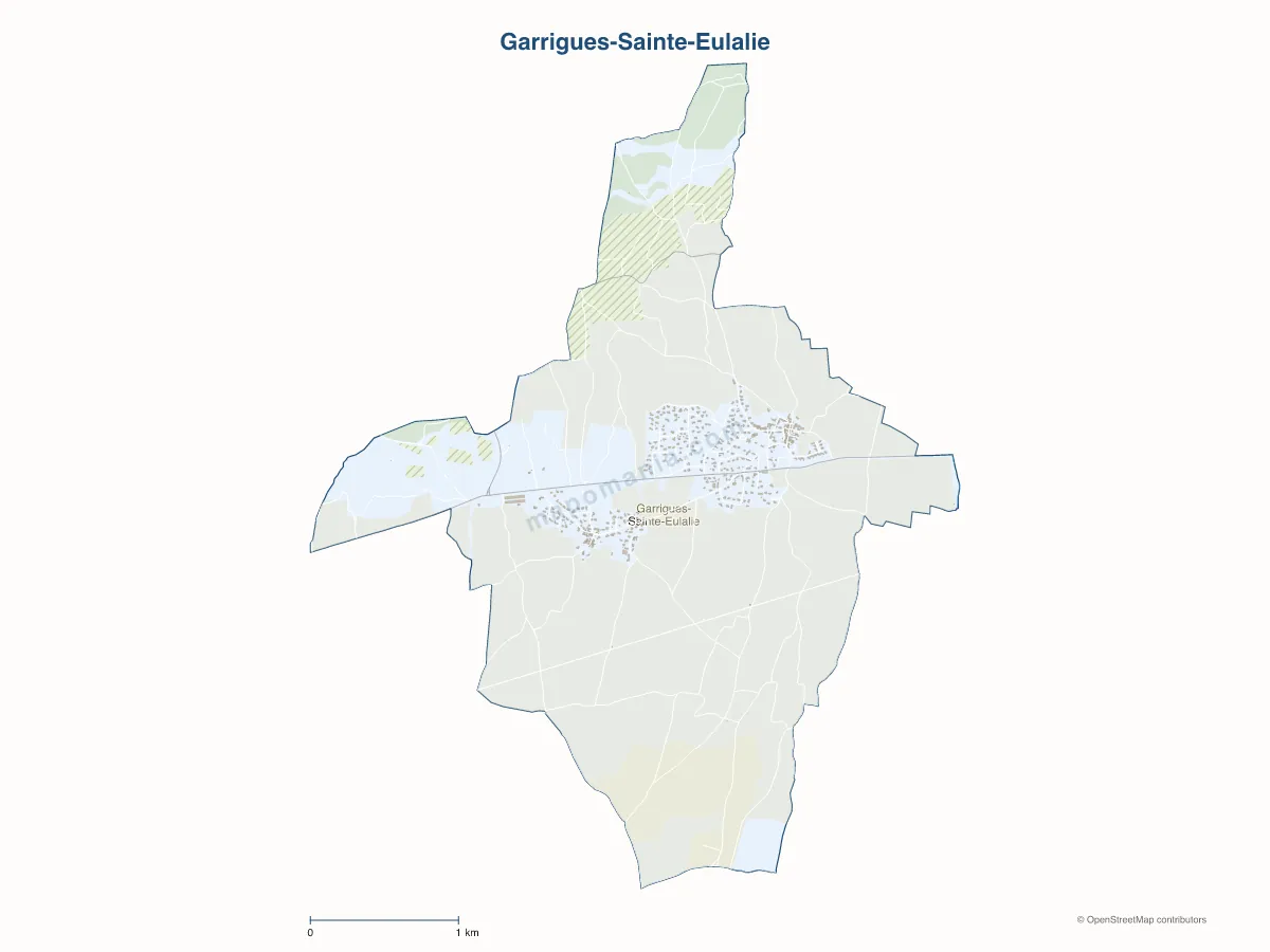Carte de Garrigues-Sainte-Eulalie à personnaliser