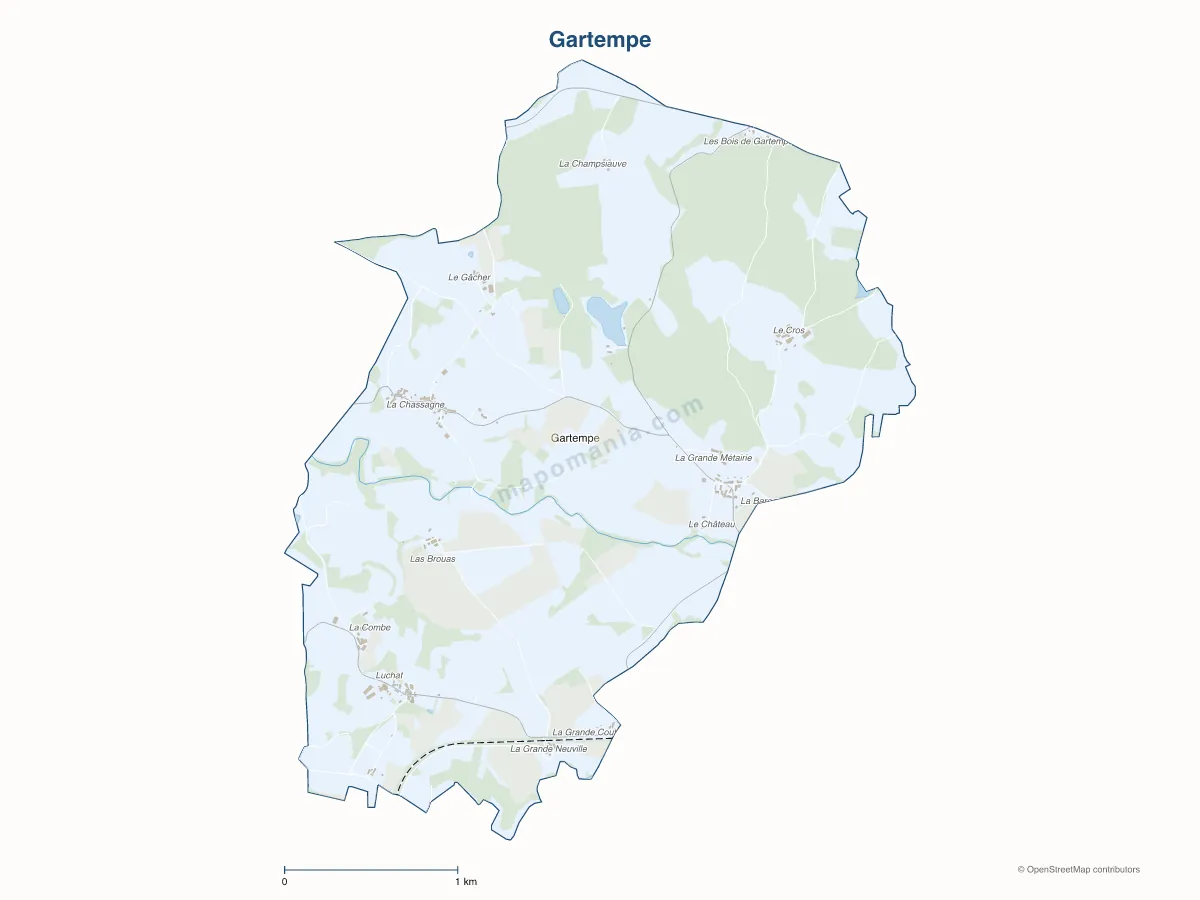 Carte de Gartempe à personnaliser