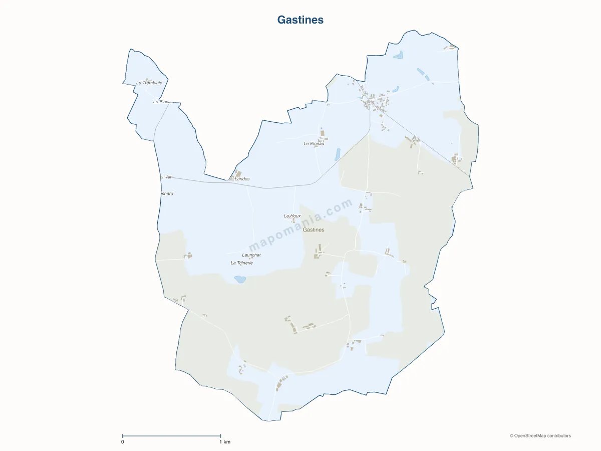 Carte de Gastines à personnaliser