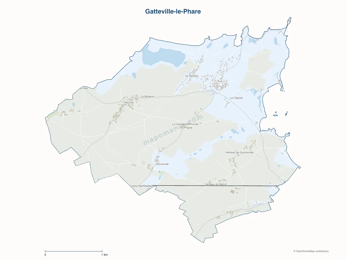 Carte de Gatteville-le-Phare à personnaliser