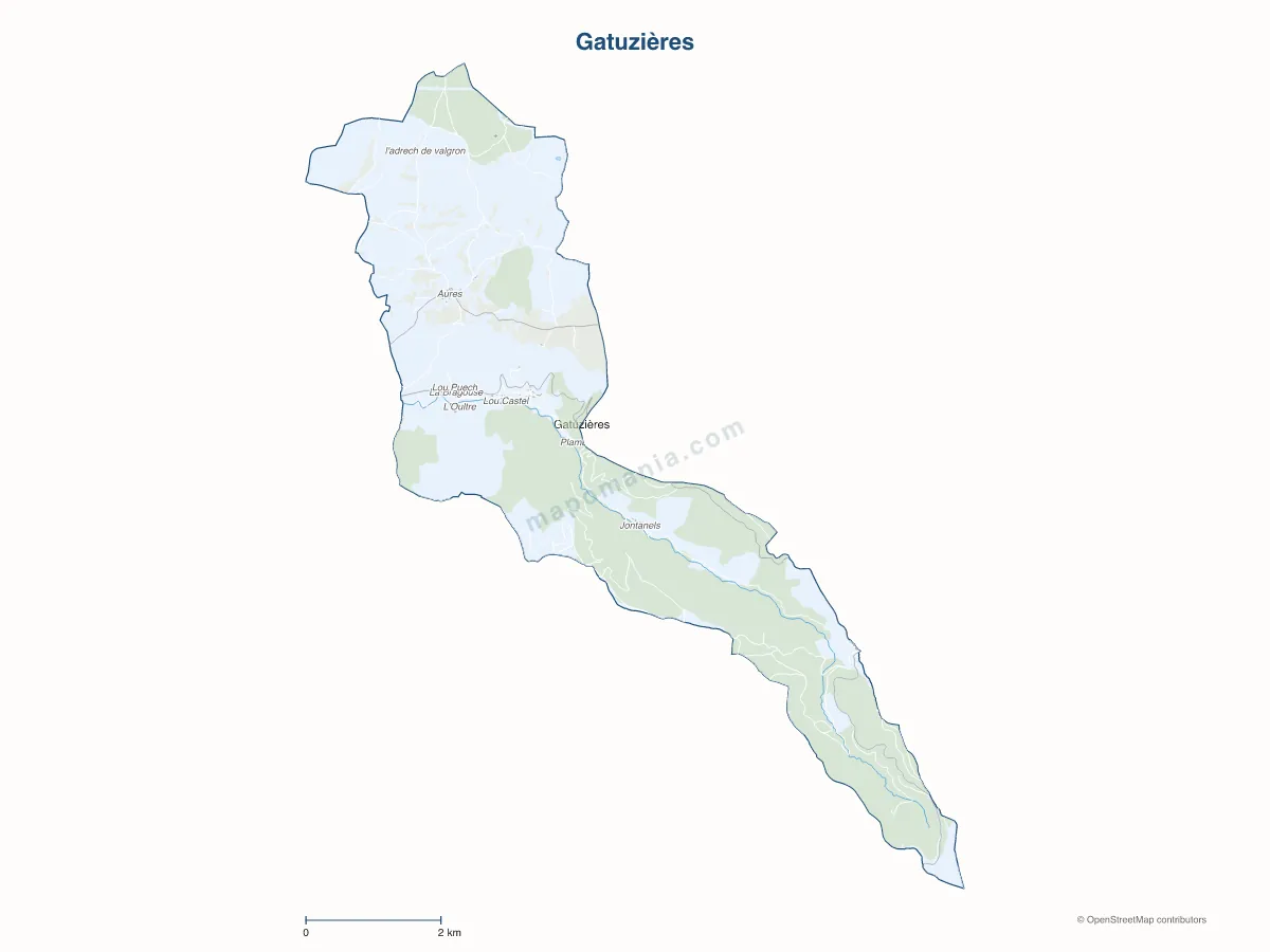 Carte de Gatuzières à personnaliser