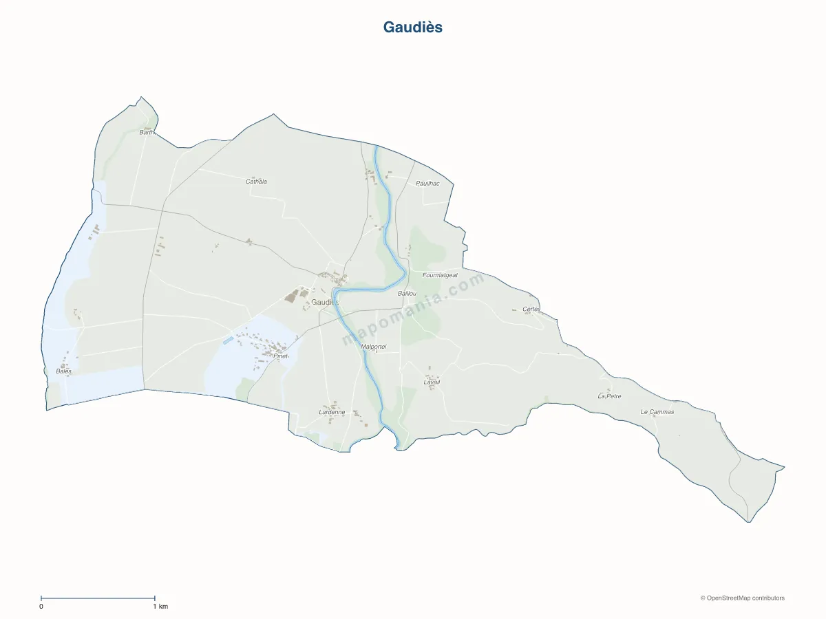 Carte de Gaudiès à personnaliser