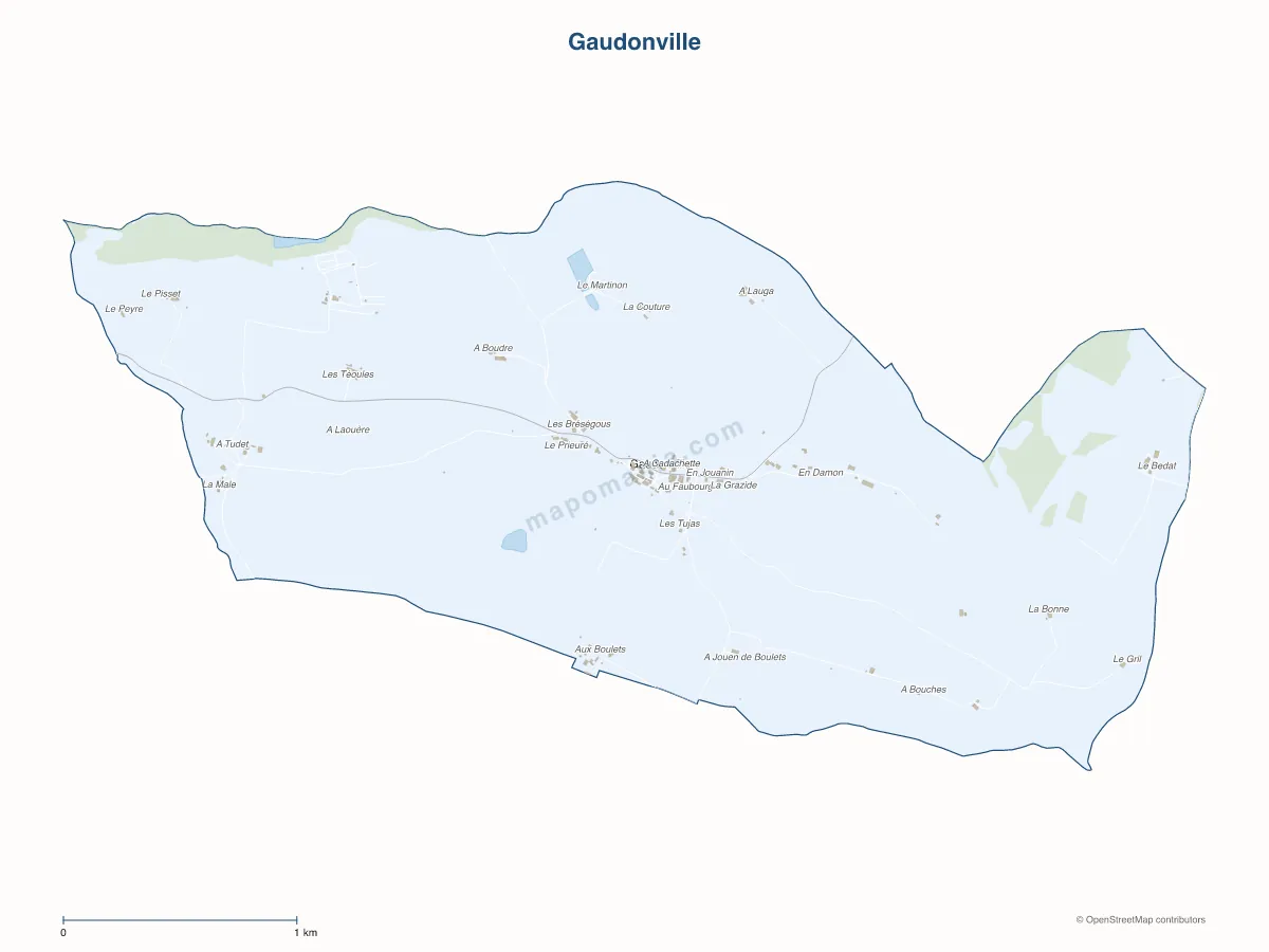 Carte de Gaudonville à personnaliser